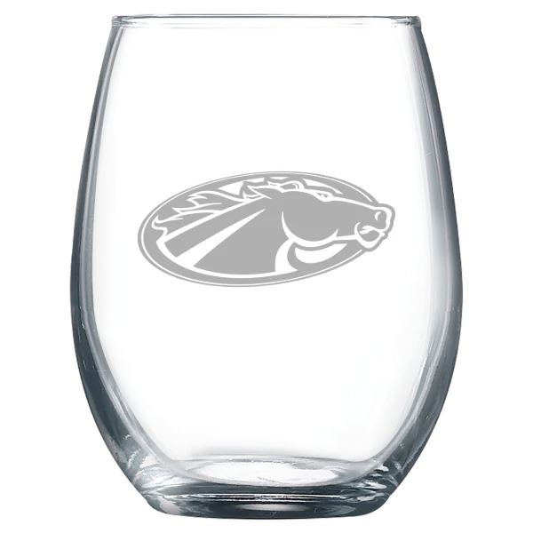 Skidmore College Polar Camel 9 oz. Stemless Wine Glass