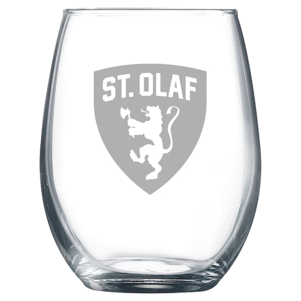 St. Olaf College Polar Camel 9 oz. Stemless Wine Glass