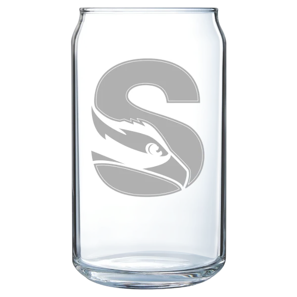 Stockton University Polar Camel 16 oz. Can Glass