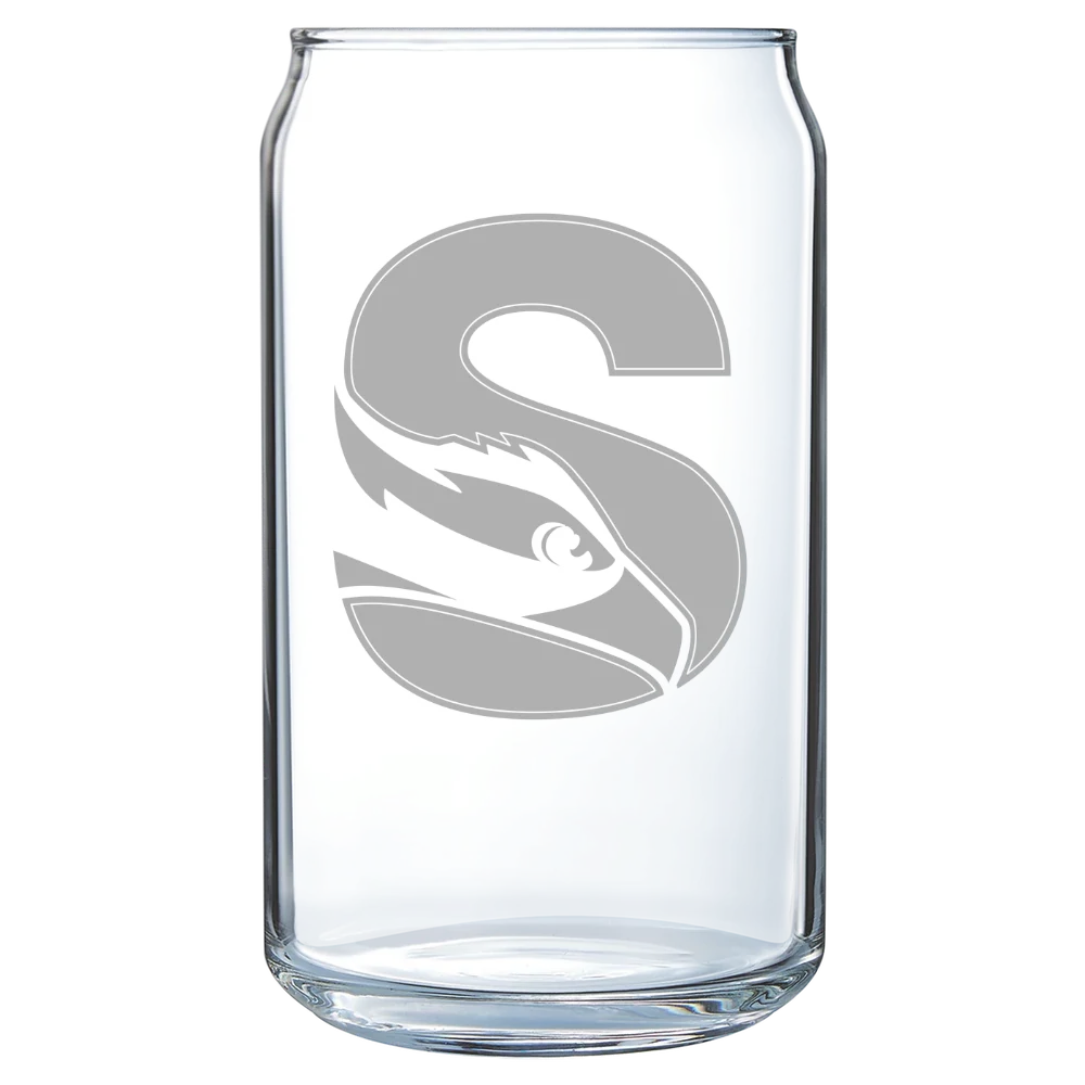 Stockton University Polar Camel 16 oz. Can Glass