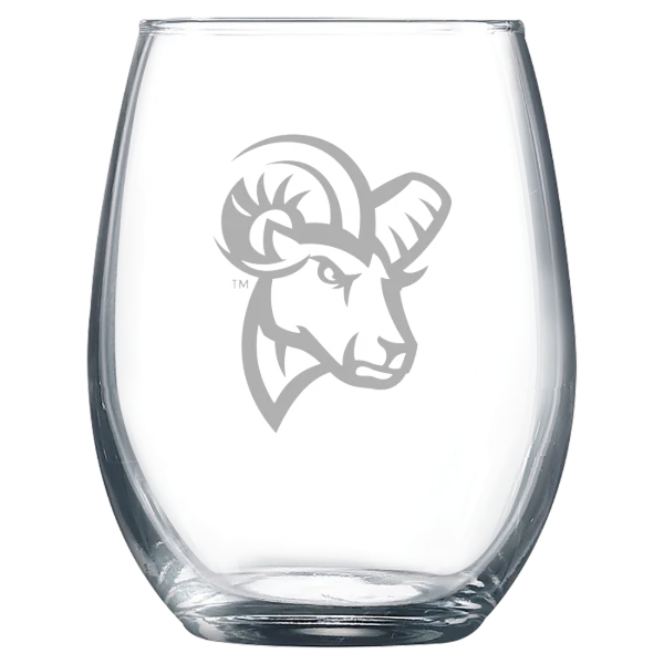 Suffolk University Polar Camel 9 oz. Stemless Wine Glass