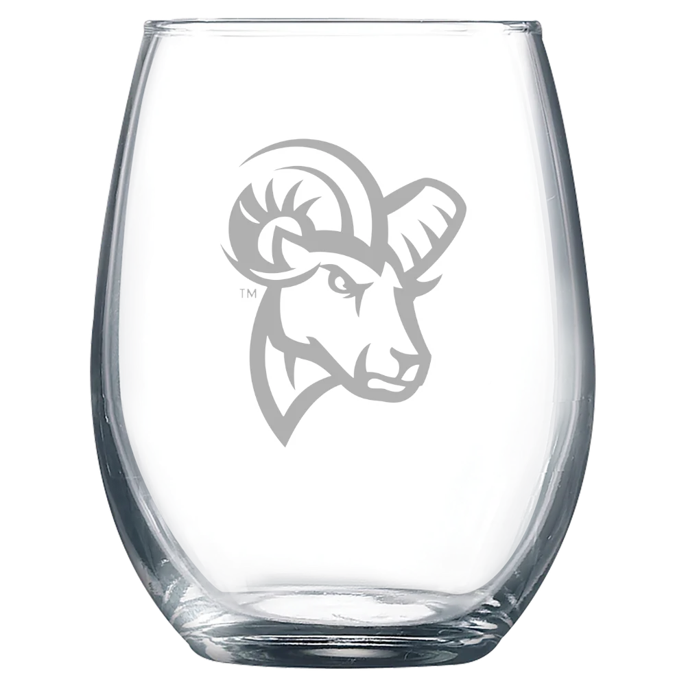 Suffolk University Polar Camel 9 oz. Stemless Wine Glass