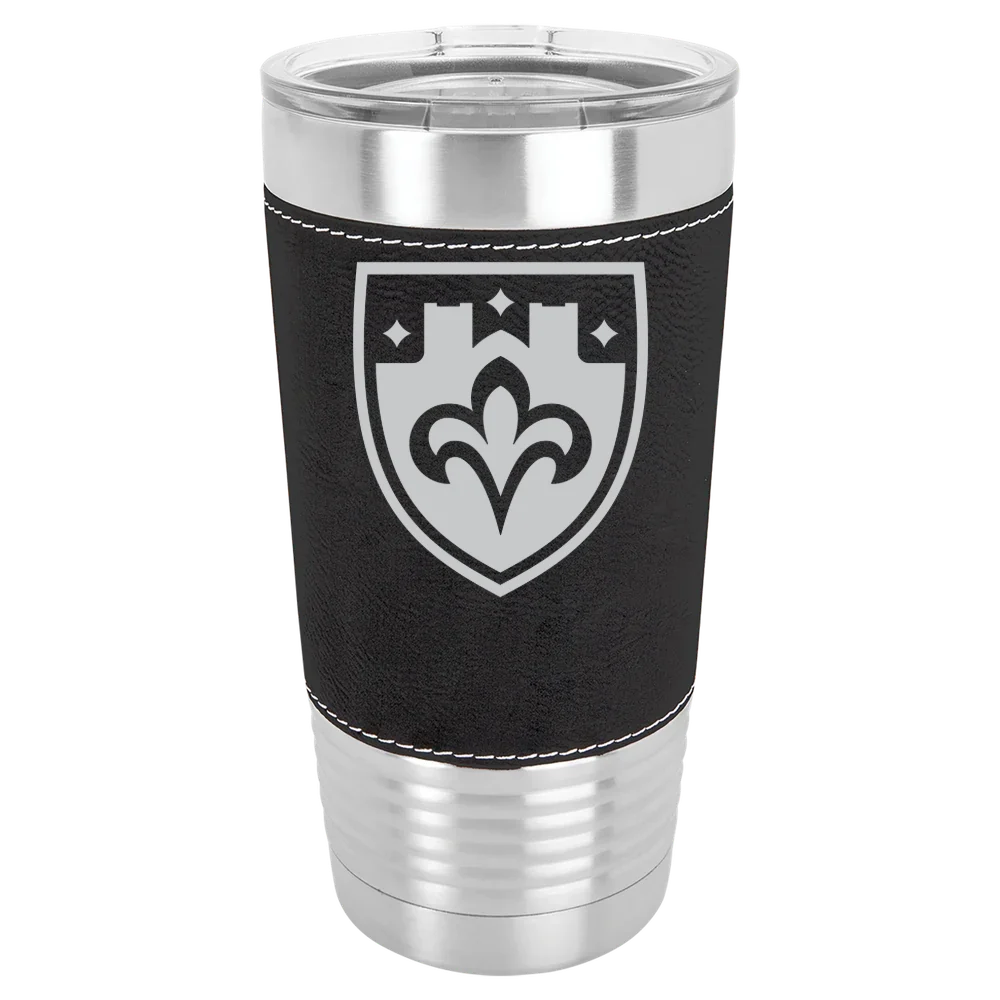 The College of St. Scholastica Polar Camel 20 oz. Leatherette Grip Tumbler with Standard Lid