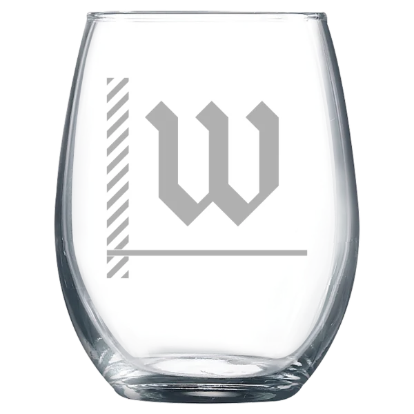 The College of Wooster Polar Camel 9 oz. Stemless Wine Glass