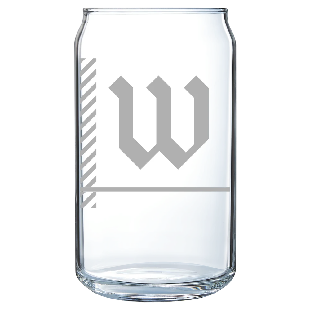 The College of Wooster Polar Camel 16 oz. Can Glass