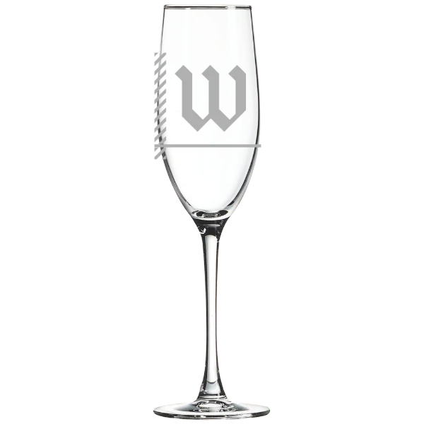 The College of Wooster Polar Camel 8 oz. Champagne Flute