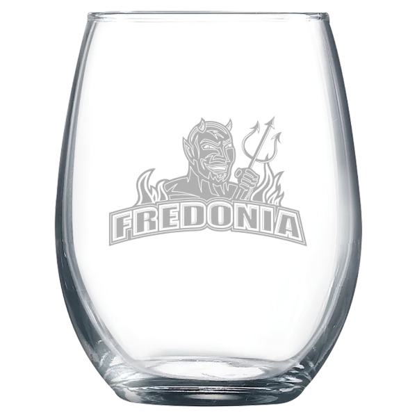 The State University of New York at Fredonia Polar Camel 9 oz. Stemless Wine Glass