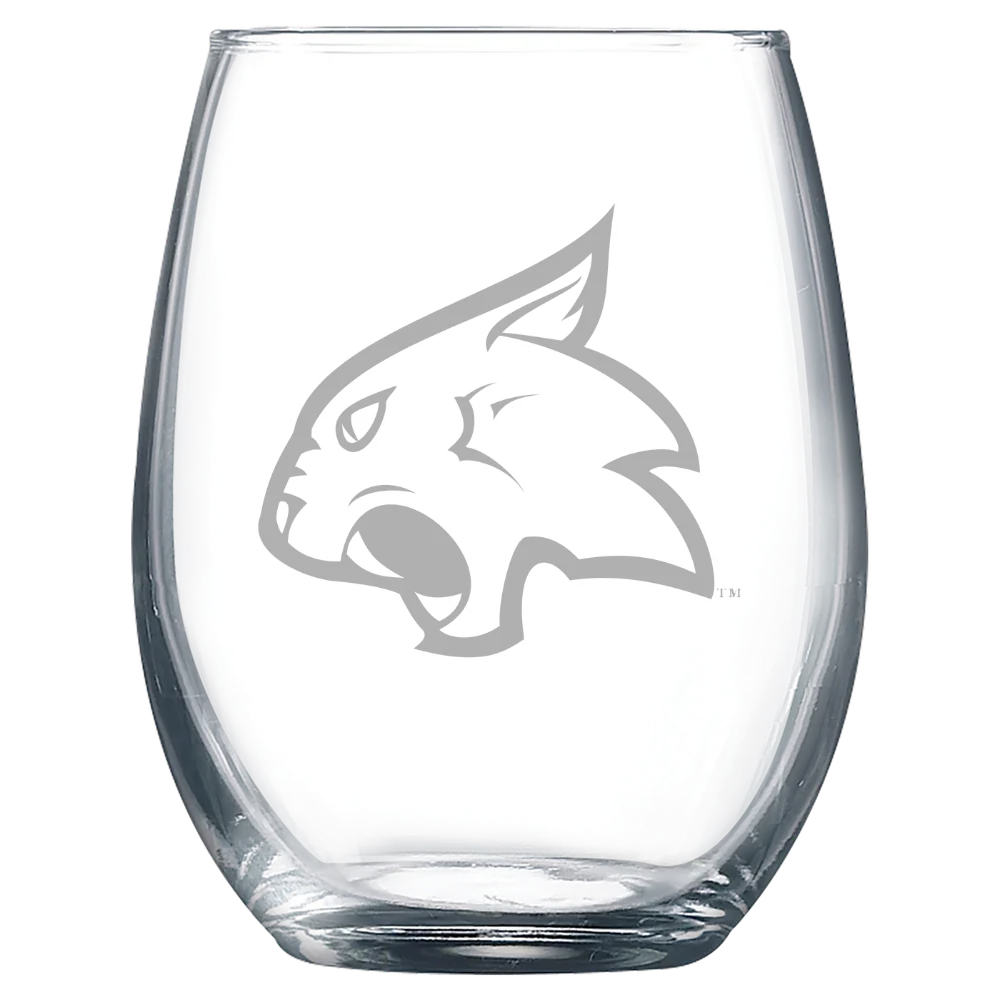 Thiel College Polar Camel 9 oz. Stemless Wine Glass