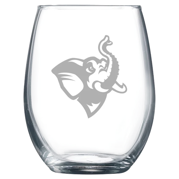 Tufts University Polar Camel 9 oz. Stemless Wine Glass