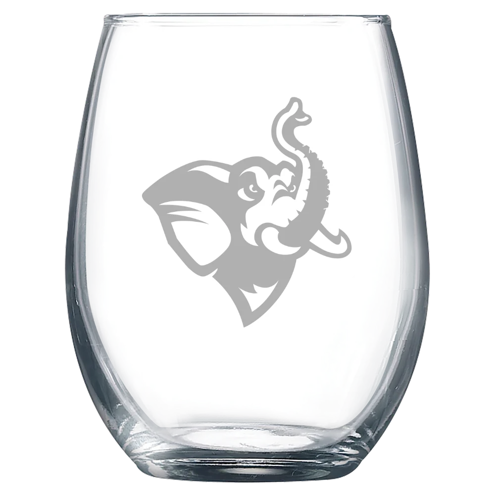 Tufts University Polar Camel 9 oz. Stemless Wine Glass