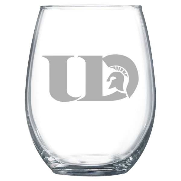 University of Dubuque Polar Camel 15 oz. Stemless Wine Glass