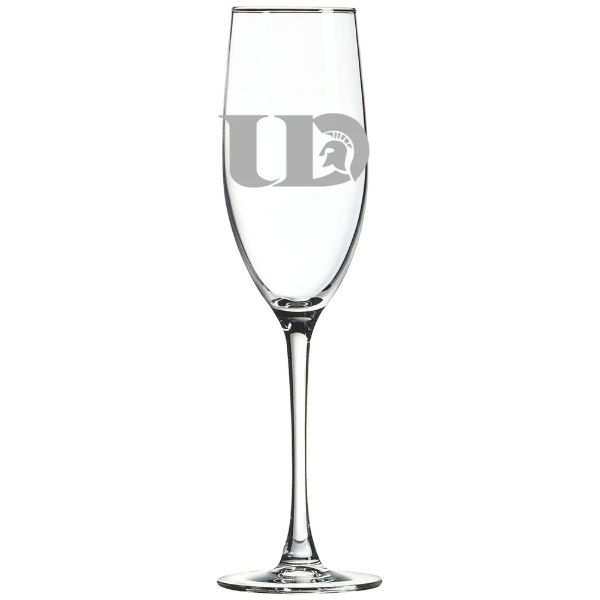 University of Dubuque Polar Camel 8 oz. Champagne Flute