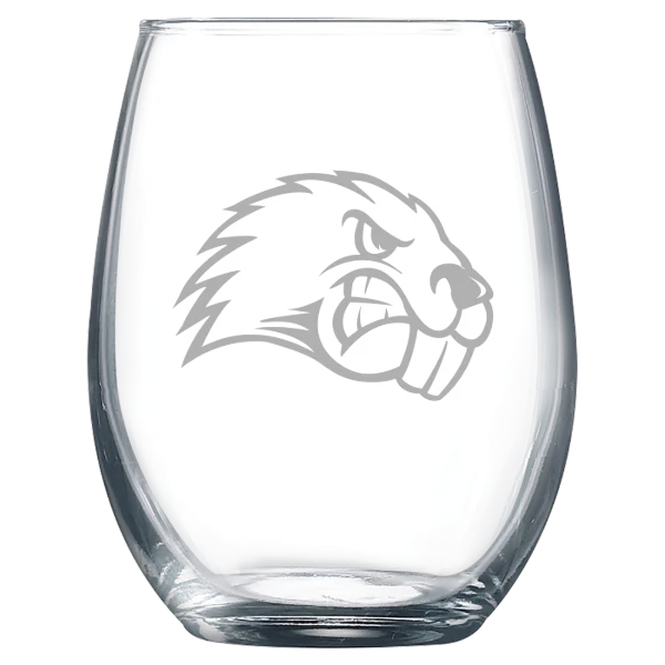 University of Maine, Farmington Polar Camel 9 oz. Stemless Wine Glass