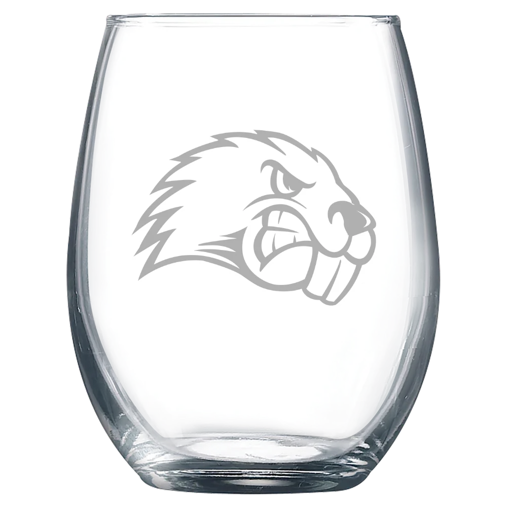 University of Maine, Farmington Polar Camel 9 oz. Stemless Wine Glass