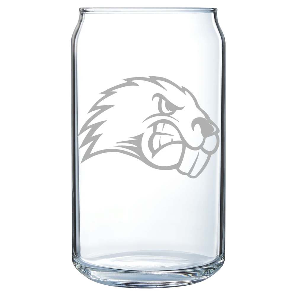 University of Maine, Farmington Polar Camel 16 oz. Can Glass