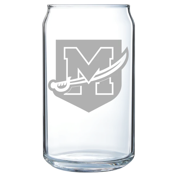 University of Mount Union Polar Camel 16 oz. Can Glass