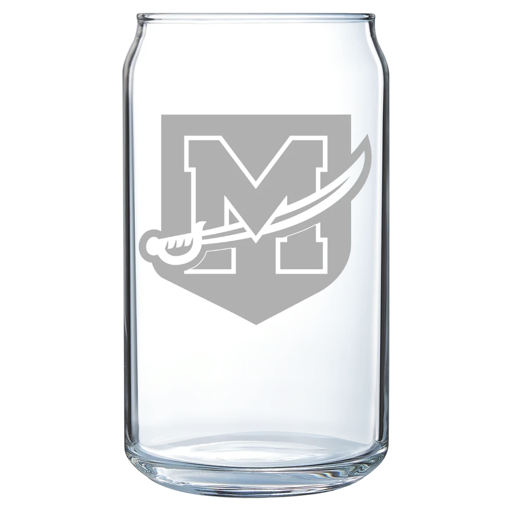 University of Mount Union Polar Camel 16 oz. Can Glass