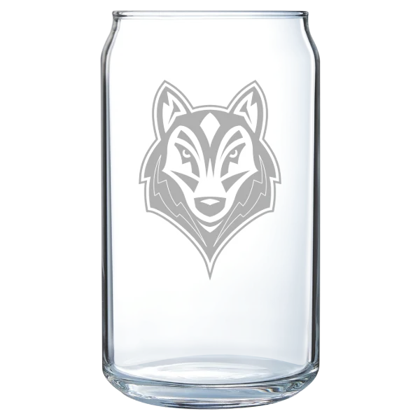 University of Southern Maine Polar Camel 16 oz. Can Glass
