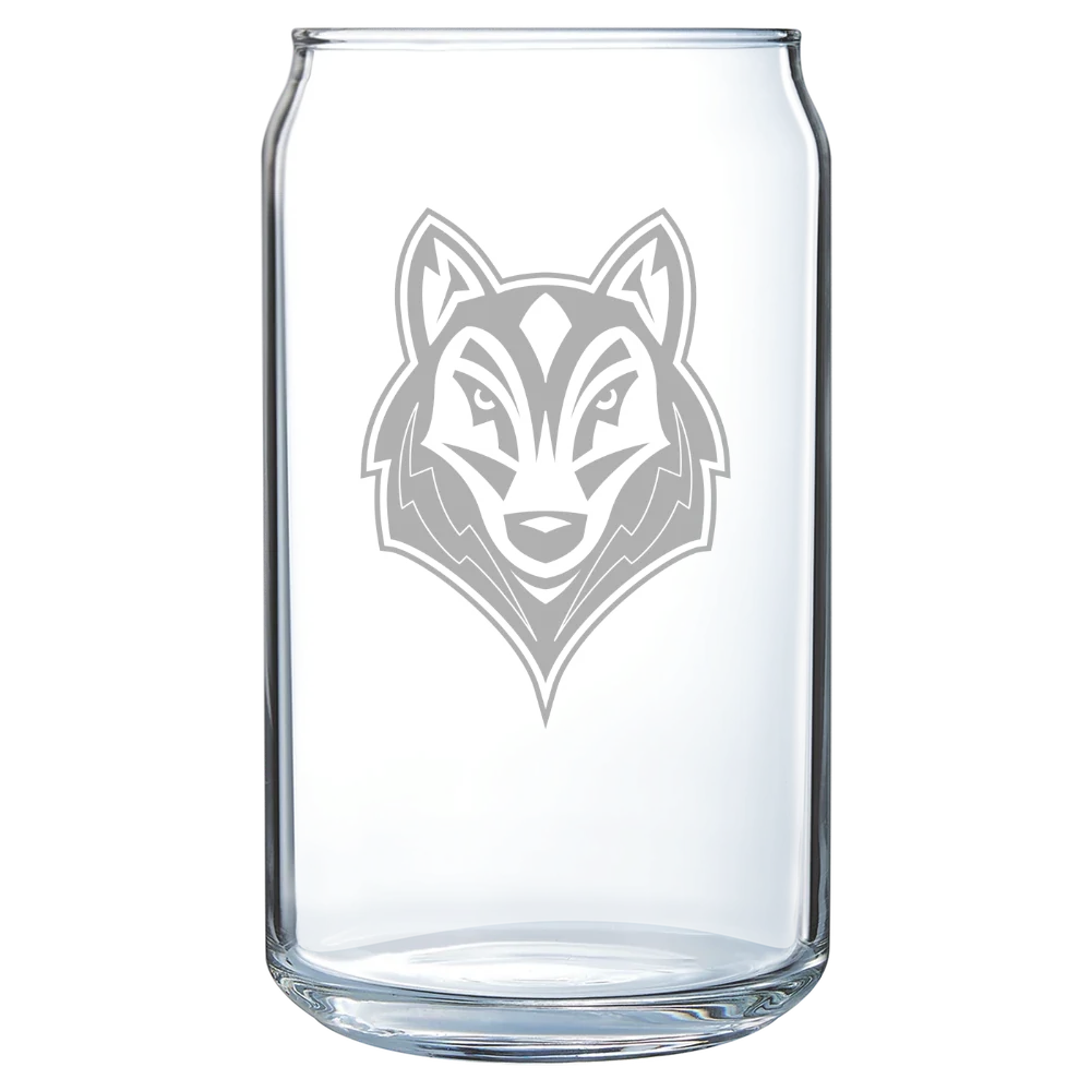 University of Southern Maine Polar Camel 16 oz. Can Glass