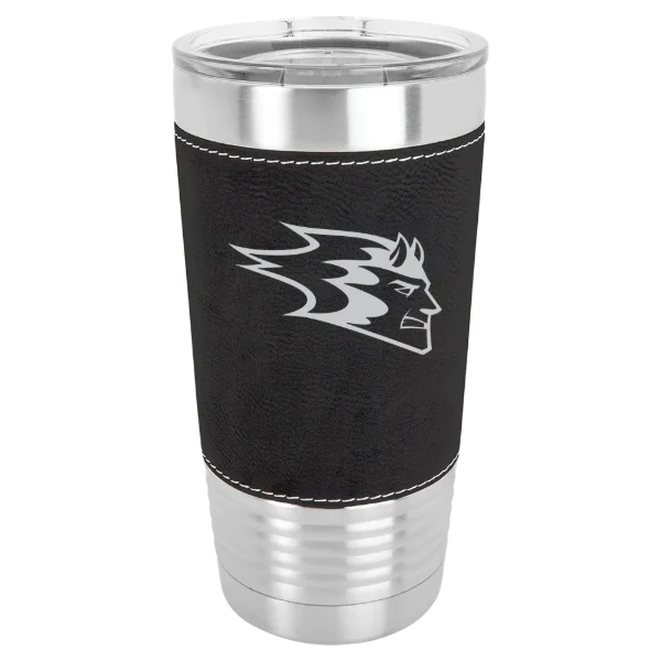 University of Wisconsin-Stout Polytechnic Polar Camel 20 oz. Leatherette Grip Tumbler with Standard Lid