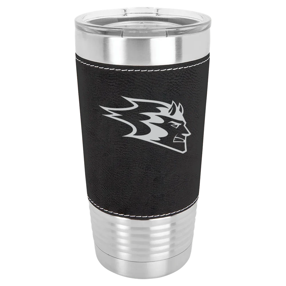 University of Wisconsin-Stout Polytechnic Polar Camel 20 oz. Leatherette Grip Tumbler with Standard Lid