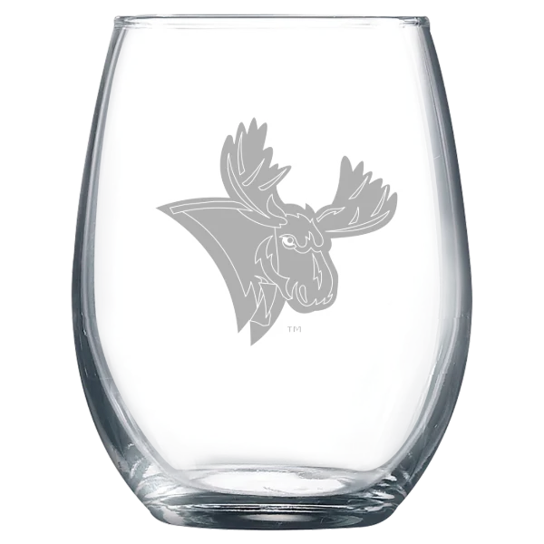 Utica University Polar Camel 9 oz. Stemless Wine Glass