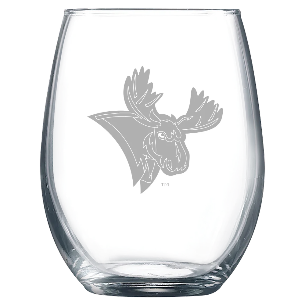 Utica University Polar Camel 9 oz. Stemless Wine Glass