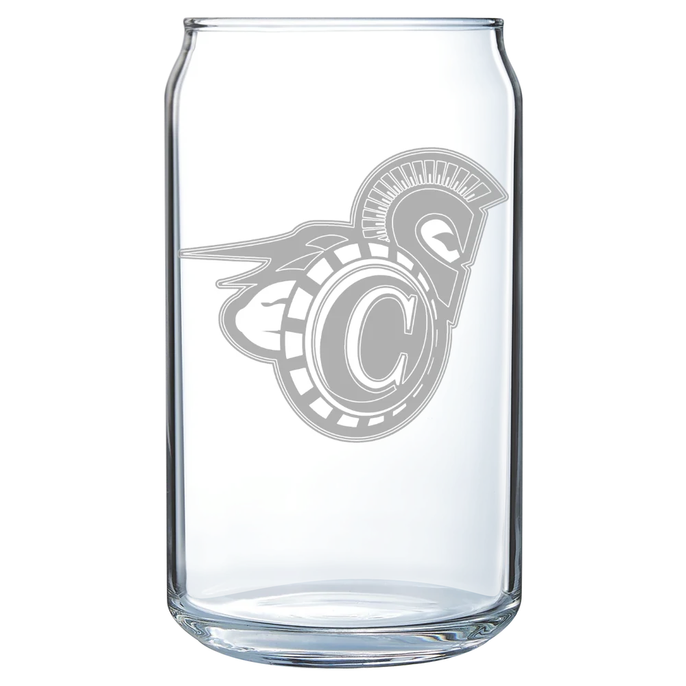 Vermont State University Castleton Polar Camel 16 oz. Can Glass