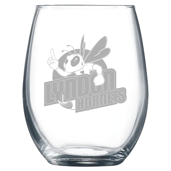 Vermont State University Lyndon Polar Camel 9 oz. Stemless Wine Glass