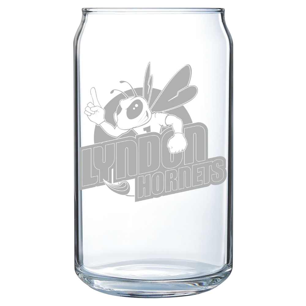 Vermont State University Lyndon Polar Camel 16 oz. Can Glass