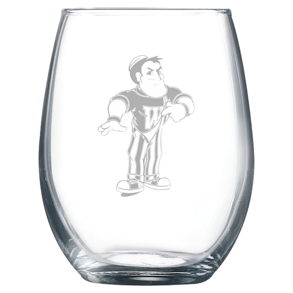 Wabash College Polar Camel 9 oz. Stemless Wine Glass