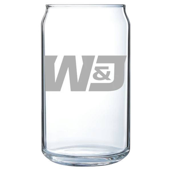 Washington and Jefferson College Polar Camel 16 oz. Can Glass