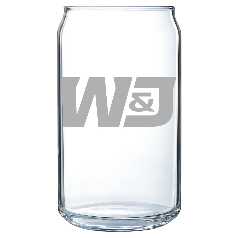 Washington and Jefferson College Polar Camel 16 oz. Can Glass