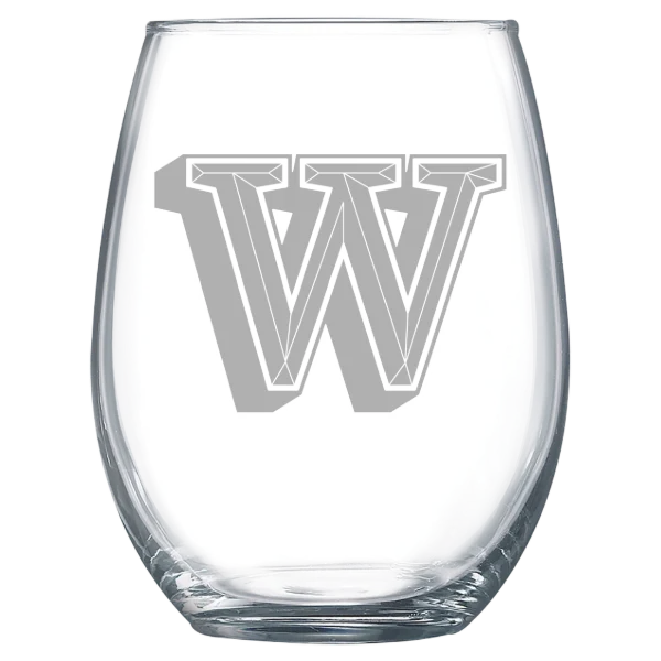 Waynesburg University Polar Camel 15 oz. Stemless Wine Glass