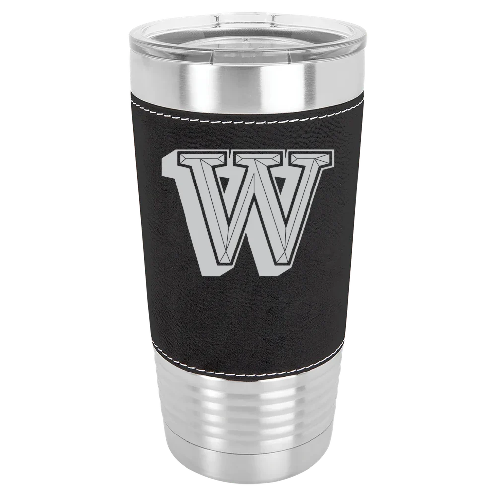Waynesburg University Polar Camel 20 oz. Leatherette Grip Tumbler with Standard Lid