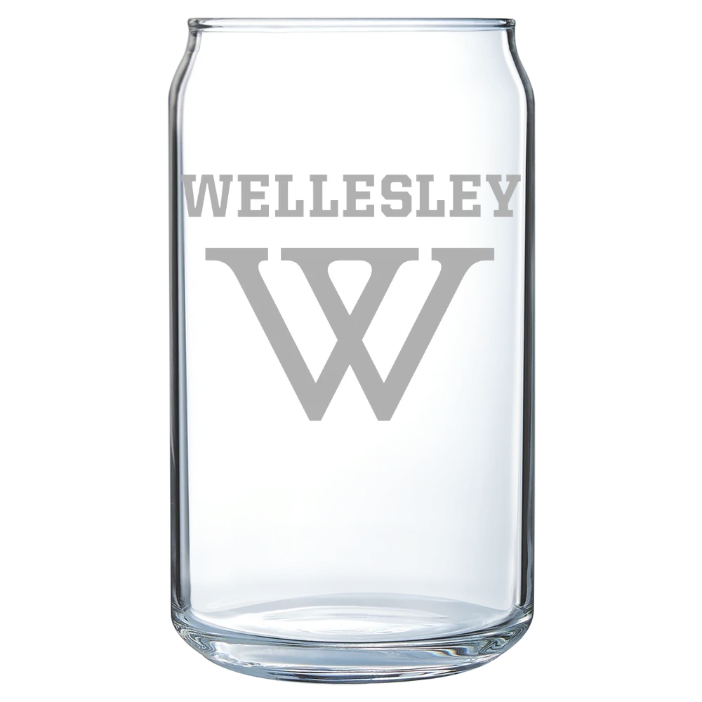 Wellesley College Polar Camel 16 oz. Can Glass