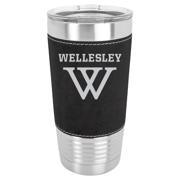 Wellesley College Polar Camel 20 oz. Leatherette Grip Tumbler with Standard Lid
