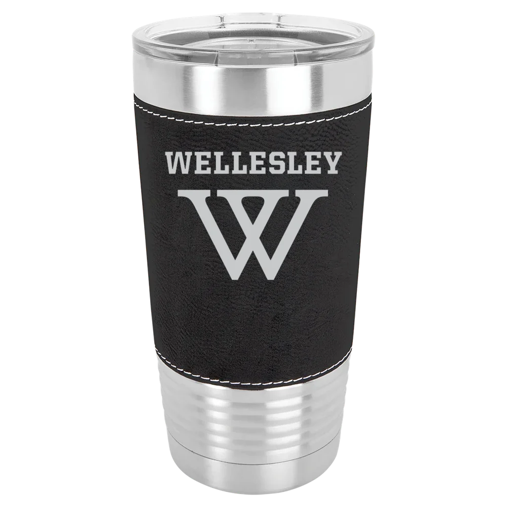 Wellesley College Polar Camel 20 oz. Leatherette Grip Tumbler with Standard Lid