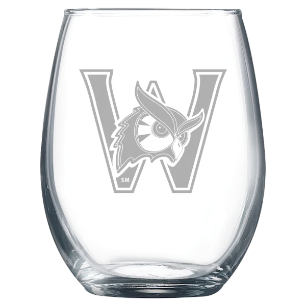 Westfield State University Polar Camel 9 oz. Stemless Wine Glass
