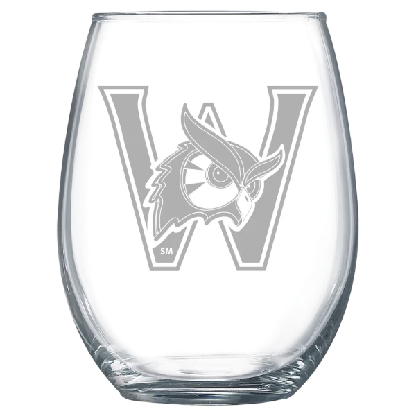 Westfield State University Polar Camel 15 oz. Stemless Wine Glass