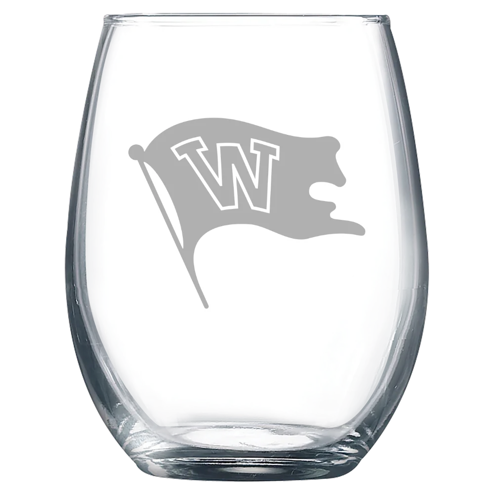Whitworth University Polar Camel 9 oz. Stemless Wine Glass