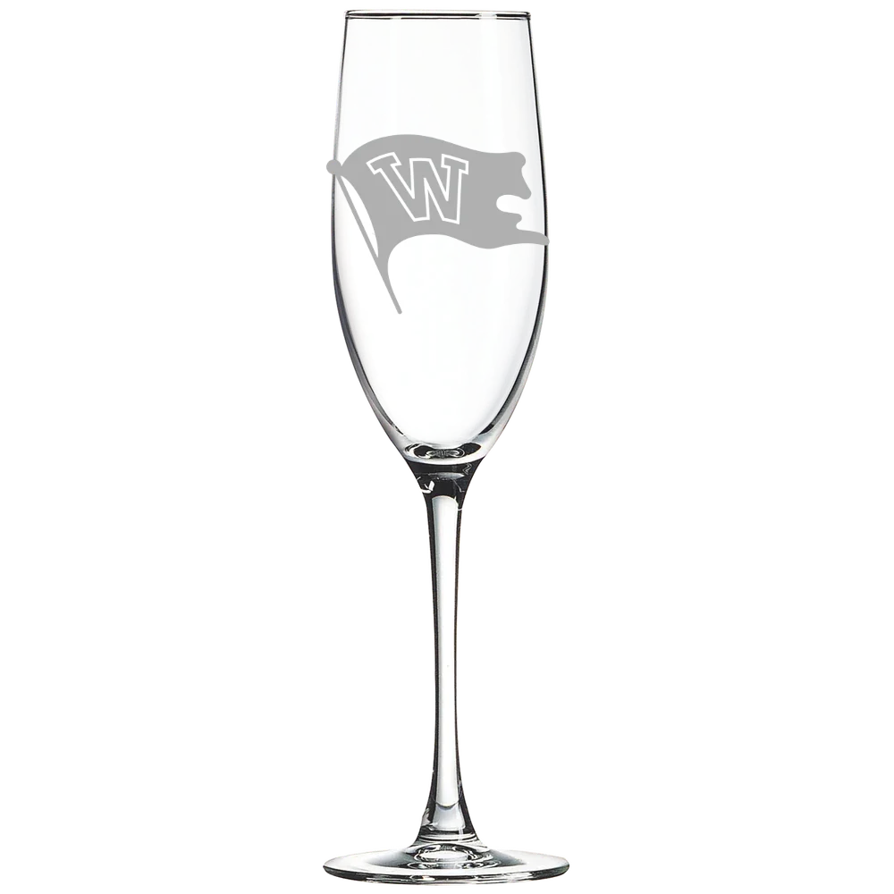 Whitworth University Polar Camel 8 oz. Champagne Flute