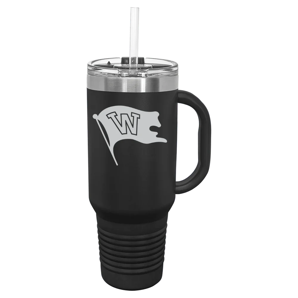 Whitworth University Polar Camel 40 oz. Travel Mug with Snap Lid & Straw