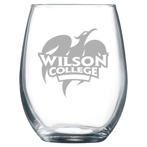 Wilson College Polar Camel 9 oz. Stemless Wine Glass