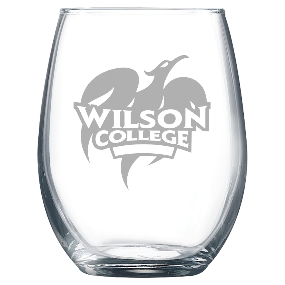 Wilson College Polar Camel 9 oz. Stemless Wine Glass