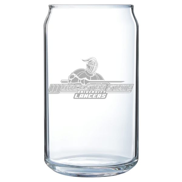 Worcester State University Polar Camel 16 oz. Can Glass