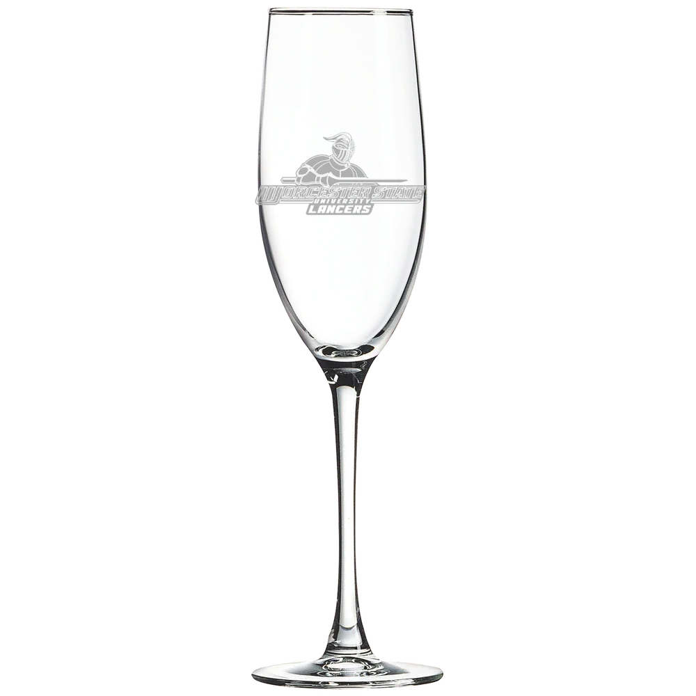 Worcester State University Polar Camel 8 oz. Champagne Flute