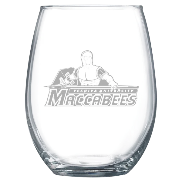 Yeshiva University Polar Camel 15 oz. Stemless Wine Glass