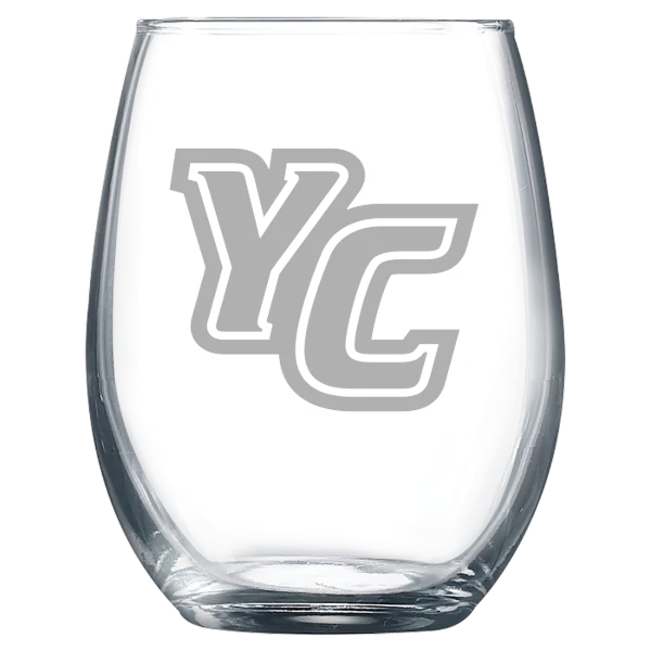 York College (Pennsylvania) Polar Camel 9 oz. Stemless Wine Glass