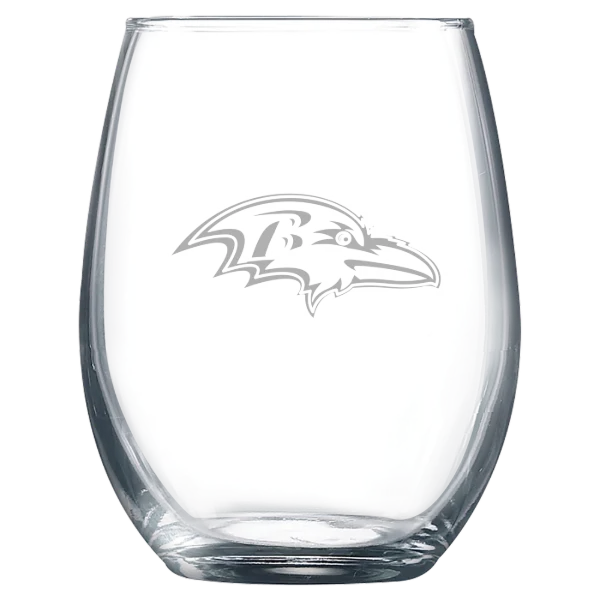 Baltimore Ravens Polar Camel 9 oz. Stemless Wine Glass